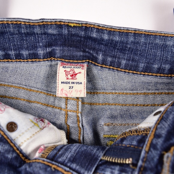 True Religion Jeans Womens Size 27 Tapered Leg Low - Picture 3 of 6